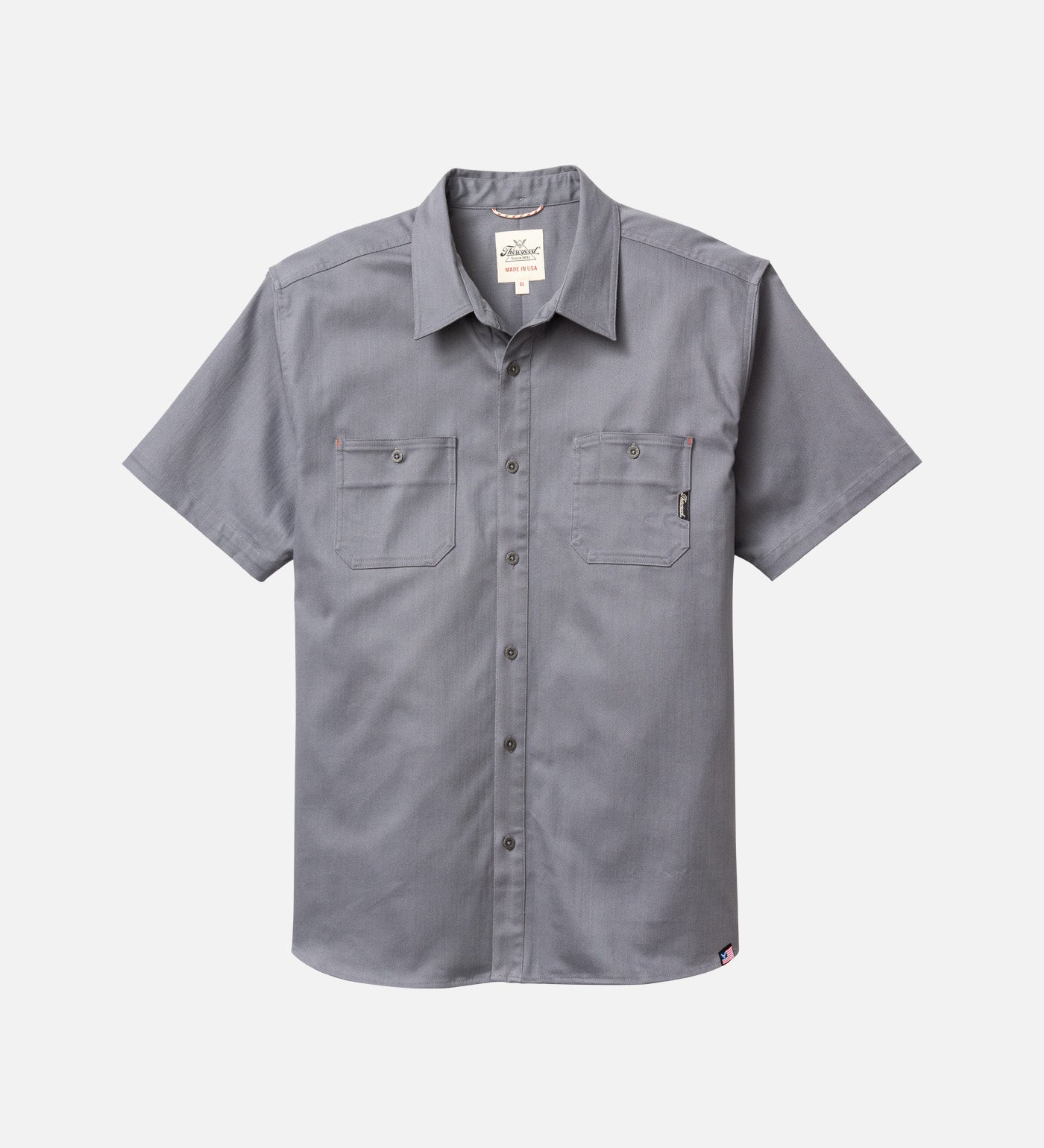 Thorogood Men's Water Repellent Heavyweight Utility Short Sleeve Shop Shirt USA Made