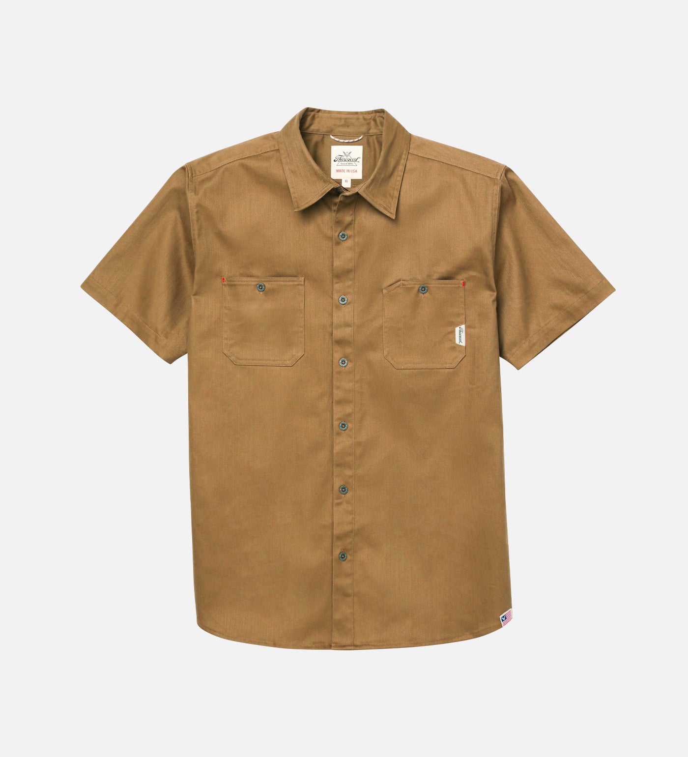 Thorogood Men's Water Repellent Heavyweight Utility Short Sleeve Shop Shirt USA Made